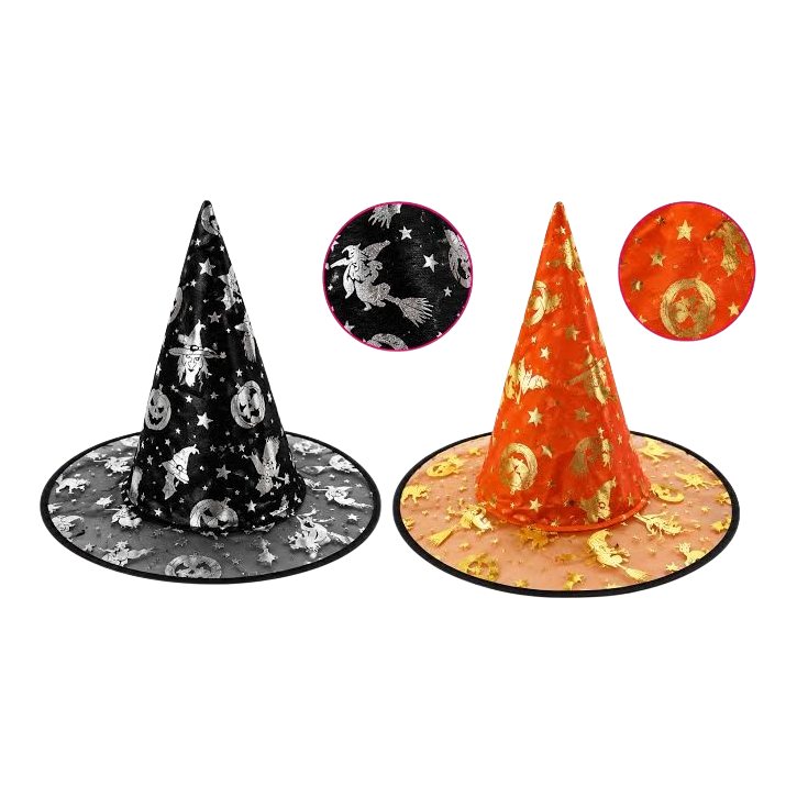 Sombrero Brujas Negro Y Naranja